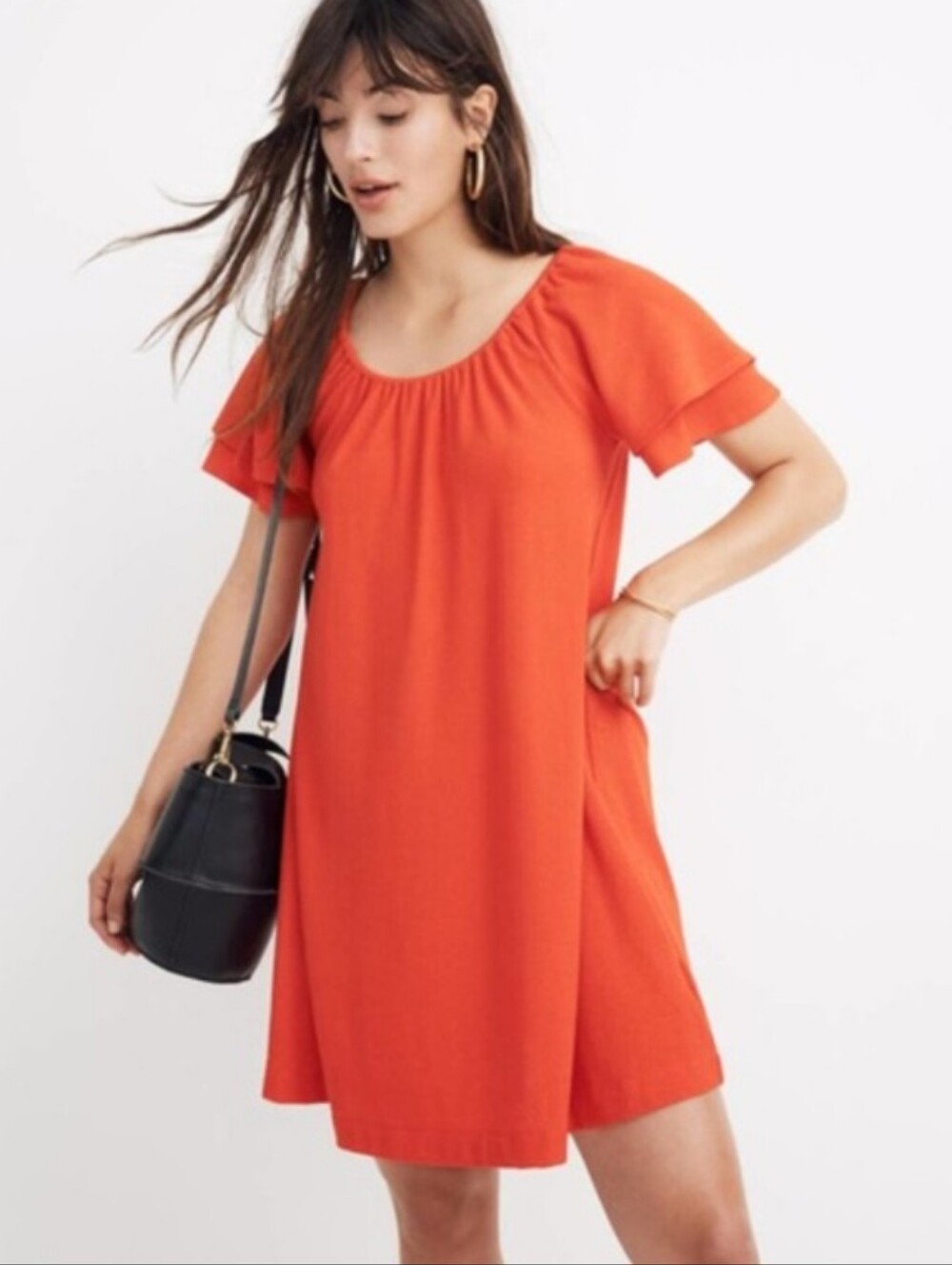 Madewell Texture & Thread Tiered Sleeve Dress